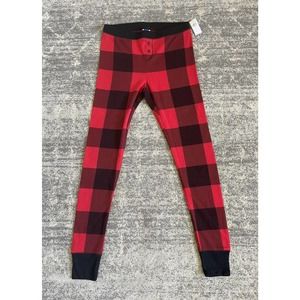 Old Navy Womens S Pajama Pants Buffalo Check Red Plaid Thermal NWT P2